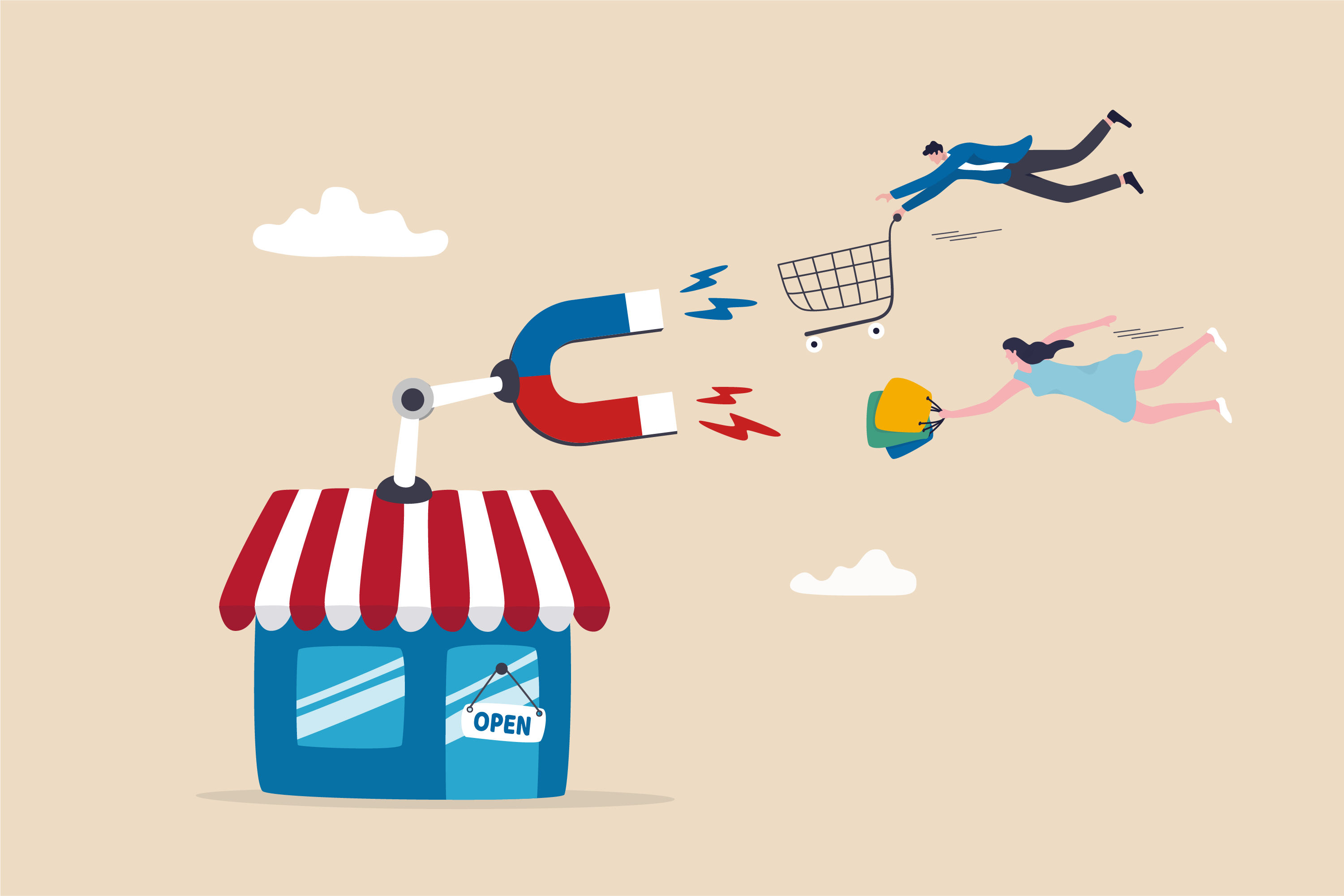 Customer magnet illustration